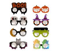 LEGAMI - Set de 8 Lunettes Halloween en Papier, 8 Formes Différentes Thème Trick or Treat, Taille Unique