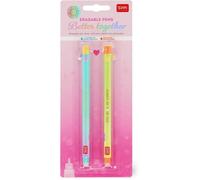Legami - Set de stylos effaçables Saint-Valentin 2026, Better Together, avec encre effaçable thermosensible, turquoise, orange