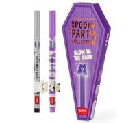 LEGAMI Spooky Party Lot de 3 stylos à encre gel et effaçables pour | Design surprise phosphorescent, pointe effaçable de 0,7 mm, breloques amovibles, encre rechargeable, collections en édition