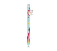 LEGAMI Stylo à bille rétractable Unicorn Believe in Magic - Free Hugs | Stylo à bille avec figurine de licorne et arc-en-ciel | Pointe rétractable | Articles de papeterie original pour le bureau