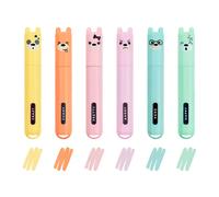 LEGAMI - Teddy's Style, Set de 6 Mini Surligneurs, 1x7,5 cm, Jaune, Pêche, Rose, Lilas, Bleu Clair, Vert Clair, pour Souligner et Surligner avec Précision