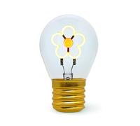 LEGAMI - Lampe de table en forme d'ampoule, rechargeable avec câble USB, sans fil, imitation ampoule, thème Daisy, 6,8 x 10,3 cm