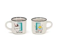 Legami - Tasses à café Espresso For Two, lot de 2 tasses à café en porcelaine New Bone China, tasse à café lavable au lave-vaisselle, thème Poo, diamètre 5,5 cm, capacité 50 ml