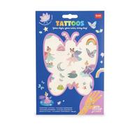 Legami - Tatouages temporaires pour enfants, thème Fairy, lavables, résistants à la sueur et à l'eau, avec détails scintillants, faciles à appliquer, doux pour la peau, testés dermatologiquement