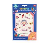 Legami - Tatouages temporaires pour enfants, thème Flowers, lavables, résistants à la sueur et à l'eau, avec détails scintillants, faciles à appliquer, doux pour la peau, testés dermatologiquement