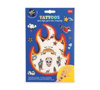 Legami - Tatouages temporaires pour enfants, thème Old School, lavables, résistants à la sueur et à l'eau, avec détails scintillants, faciles à appliquer, doux pour la peau, testés dermatologiquement
