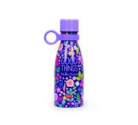 Legami - Vacuum Bottle Hot & Cold Mini, Bouteille d'eau thermique légère et résistante, fermeture hermétique, poignée amovible en silicone, acier inoxydable, capacité 300 ml, Thème Flowers