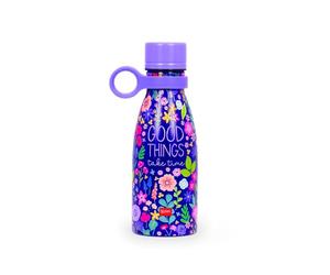 Legami - Vacuum Bottle Hot & Cold Mini, Bouteille d'eau thermique légère et résistante, fermeture hermétique, poignée amovible en silicone, acier inoxydable, capacité 300 ml, Thème Flowers