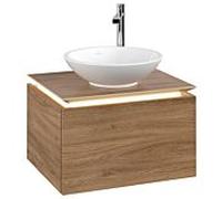 Legato Villeroy et Boch vasque B567L0RH 60x38x50cm, centre vasque, avec éclairage LED, Kansas Oak