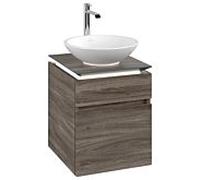 Legato Villeroy und Boch vasque B566L0RK 45x55x50cm, meuble sous-vasque central, avec éclairage LED, chêne pierre