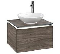 Legato Villeroy und Boch vasque B567L0RK 60x38x50cm, meuble sous-vasque central, avec éclairage LED, chêne pierre
