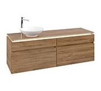 Legato Villeroy und Boch vasque B596L0RH 160x55x50cm, meuble sous-vasque gauche, avec éclairage LED, chêne Kansas