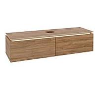 Legato Villeroy und Boch vasque B670L0RH 160x38x50cm, meuble sous-vasque central, avec éclairage LED, chêne Kansas