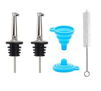 LEGERM Ensemble de bec verseur d'huile de qualité supérieure avec entonnoir et brosse de nettoyage pour liqueur et huile d'olive, idéal pour la maison et le bar