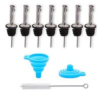 LEGERM Set de Bouchons Verseurs Premium avec Entonnoir et Brosse, pour Huile d'Olive et Alcools, Idéal à la Maison ou au Bar