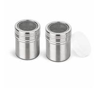 LeGeYo Lot de 2 Saupoudreuses en Acier Inoxidable Tamis à Sucre Cacao Farine Distributeur Fines Mailles pour Sucre Cacao Farine Café Matcha Cannelle Outil de Cuisine Polyvalent