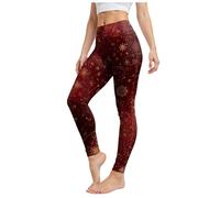 Legging de Noël taille haute imprimé pour femme - Legging de Noël fantaisie imprimé fantaisie pour yoga, course à pied, gym, Noël - Collants taille haute pour fitness, entraînement, course à pied