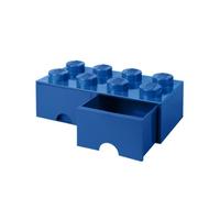 Brique de Rangement LEGO 2 tiroirs 8 picots - Bleu