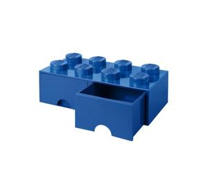 LEGO 40061731 Brique de Rangement Empilable 8 avec Tiroir Plastique Bleu 50 x 25 x 18 cm