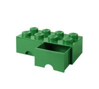 LEGO Boîte de rangement empilable 40061734 – Plastique vert, 8 plots, tiroir – 50 x 25 x 18 cm