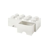 Brique de Rangement LEGO 2 tiroirs 8 picots - Blanc