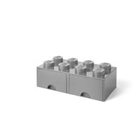 Room Copenhagen - Brique de rangement LEGO Brick Drawers 8 - 2 tiroirs, 8 picots, empilable - Gris