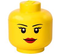LEGO 40321725 Tête de rangement empilable Légo Fille Grand modèle Plastique Jaune D24 x H27,1 cm