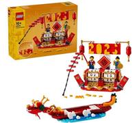 LEGO 40678 Le calendrier des fêtes, Idée cadeau et jouet 2-en-1, Nouvel An lunaire, Festival des bateaux-dragons