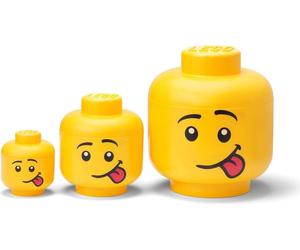 LEGO 43340801 Set de rangement LEGO STORAGE HEAD SILLY, 3 pièces