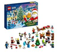 LEGO 60381 City Calendrier de l'Avent 2023, avec 24 Cadeaux Dont Figurines du Père Noël et du Renne, Tapis de Jeu du Pays des Merveilles, Cadeau de Noël pour Enfants, Garçons, Filles