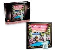 LEGO Art Les Cerisiers en Fleurs - Maquette Miniature DIY pour Adulte - Décoration Murale 3D - Cadre Vitrine du Mont Fuji, Fleurs de Cerisiers & Cascade en Relief - Idée Cadeau 31218