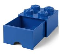 LEGO Boîte de Rangement Brique 4 Plots avec Tiroir Bleu - Organiseur Empilable Jouets et Bureau