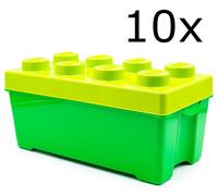 LEGO : boîte de rangement verte, contient 10 pièces