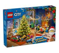 LEGO City Le Calendrier de l'Avent 2025 - Jeu pour Garçon ou Fille dès 5 Ans - Compte à Rebours Avant Noël avec 24 Surprises Dont Un Train, Une Voiture, Un Tracteur & 7 Minifigurines - Cadeau 60475