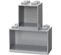 Room Copenhagen Étagères en forme de brique LEGO superposables 2 pièces 31,8 x 21,1 cm Gris