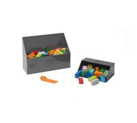 Lego® Ensemble Pelle à Brique avec Deux Tailles de trottinettes et séparateur de Briques pour Un Nettoyage Rapide - Parfait pour Les Amateurs de Lego®, Gris