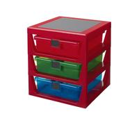 Boîte de rangement 3 tiroirs personnalisables Lego - Rouge