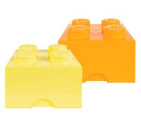 LEGO Lot de 2 briques de rangement empilables (jaune/orange)
