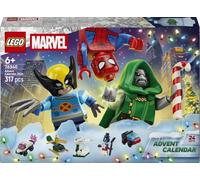 LEGO Marvel Le Calendrier de l’Avent 2026-76340 | Jouet pour garçon dès 6 ans, 24 surprises super-héros, avion et voiture, compte à rebours, cadeau de Noël, 317 pièces