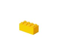 LEGO Mini Box 8 Knobs jaune - Boîte de rangement compacte pour snacks, bijoux, accessoires cheveux, souvenirs - Facile à nettoyer, 46x92x43 mm