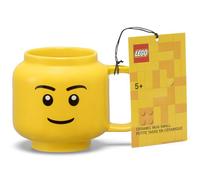 Lego Petite tasse en céramique - Garçon - 255 ml, tête de figurines jaunes classiques, tasse fantaisie, passe au lave-vaisselle, boissons chaudes et froides, motif visage
