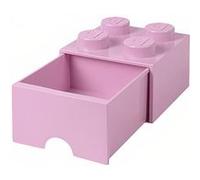 LEGO pierre de rangement avec tiroir 4 plots 25 x 17 cm polypropylène rose Rose G