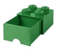 LEGO pierre de rangement avec tiroir 4 plots 25 x 18 cm polypropylène vert Vert G