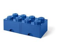 Brique de Rangement LEGO 2 tiroirs 8 picots - Bleu