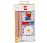 LEGO Set de Papeterie avec Minifigure - 4 Crayons, 1 Topper, 1 Taille-Crayon, 1 Gomme