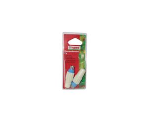 Legrand 0 910 17 Adaptateur TV coaxial mâle + femelle Ø9,52 mm, kit de 2 connecteurs blanc cassé