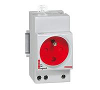 Legrand 004282 Prise de Courant Modulaire, 2P+T à Éclips et à Détrompage, 2.5 Modules, 10A à 16A, 250V, Gris/Rouge
