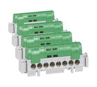 Legrand 004835 Bornier de Répartition Isolé IP2X Terre, 1 Connexion, 6mm² à 25mm², 141mm Longueur, Vert (Lot de 4)