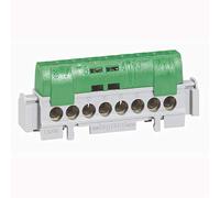Legrand 004838 Bornier de Répartition Isolé IP2X Terre, 2 Connexions, 6mm² à 25mm², 276mm Longueur, Vert