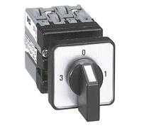 Legrand 023521 Mini-Commutateur à Cames 3 Directions avec Position Arrêt, 1P, Fixation Centrale, Ø22mm sur Porte